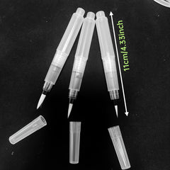 3 Pack Watercolor Brushes High Round & Flat Nylon Tips Large Plastic Handles