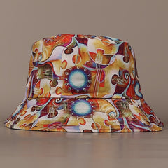 Colorful Reversible Bucket Hat Summer Beach Travel Fisherman Cap
