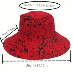 Tie Dye Print Sun Hat Solid Cotton Bucket Hat Casual Outdoor UV Protection Booni
