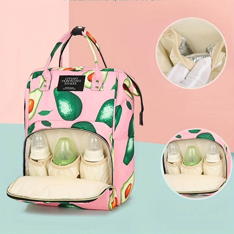 Large Capacity Tote Diaper Bag Mommy Backpack With Insulation Pockets