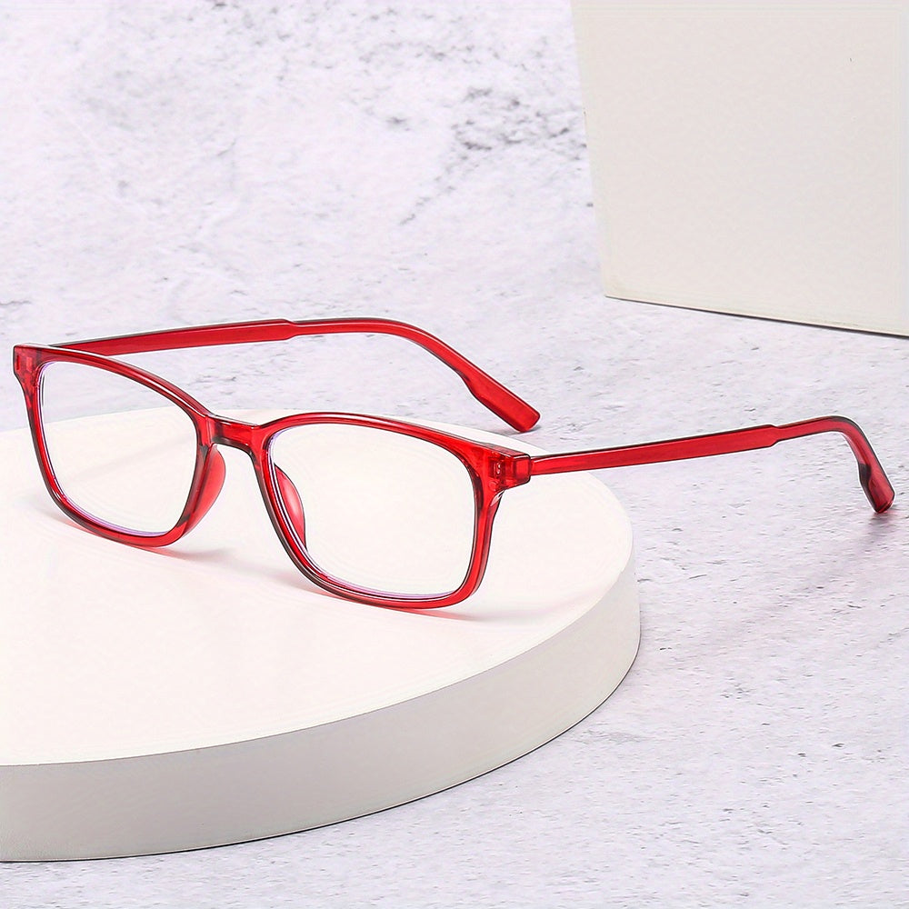 Square Clear Lens Glasses Lightweight Anti Light Reading Glasses
