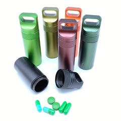 Portable Waterproof Aluminum Alloy Pill Case Sealed Medicine Bottle