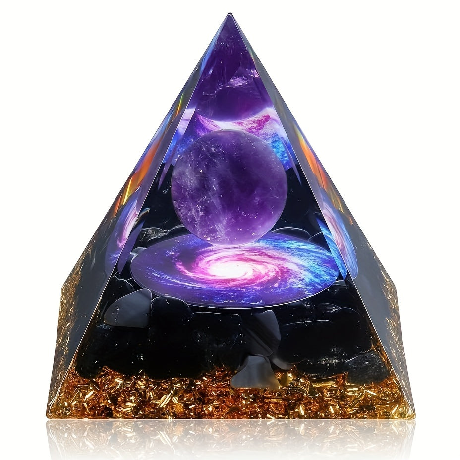 Orgone Pyramid with Amethyst Crystal Ball