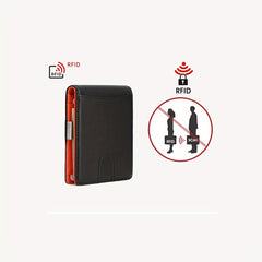 RFID Blocking Slim Bifold Leather Men's Wallet Gift