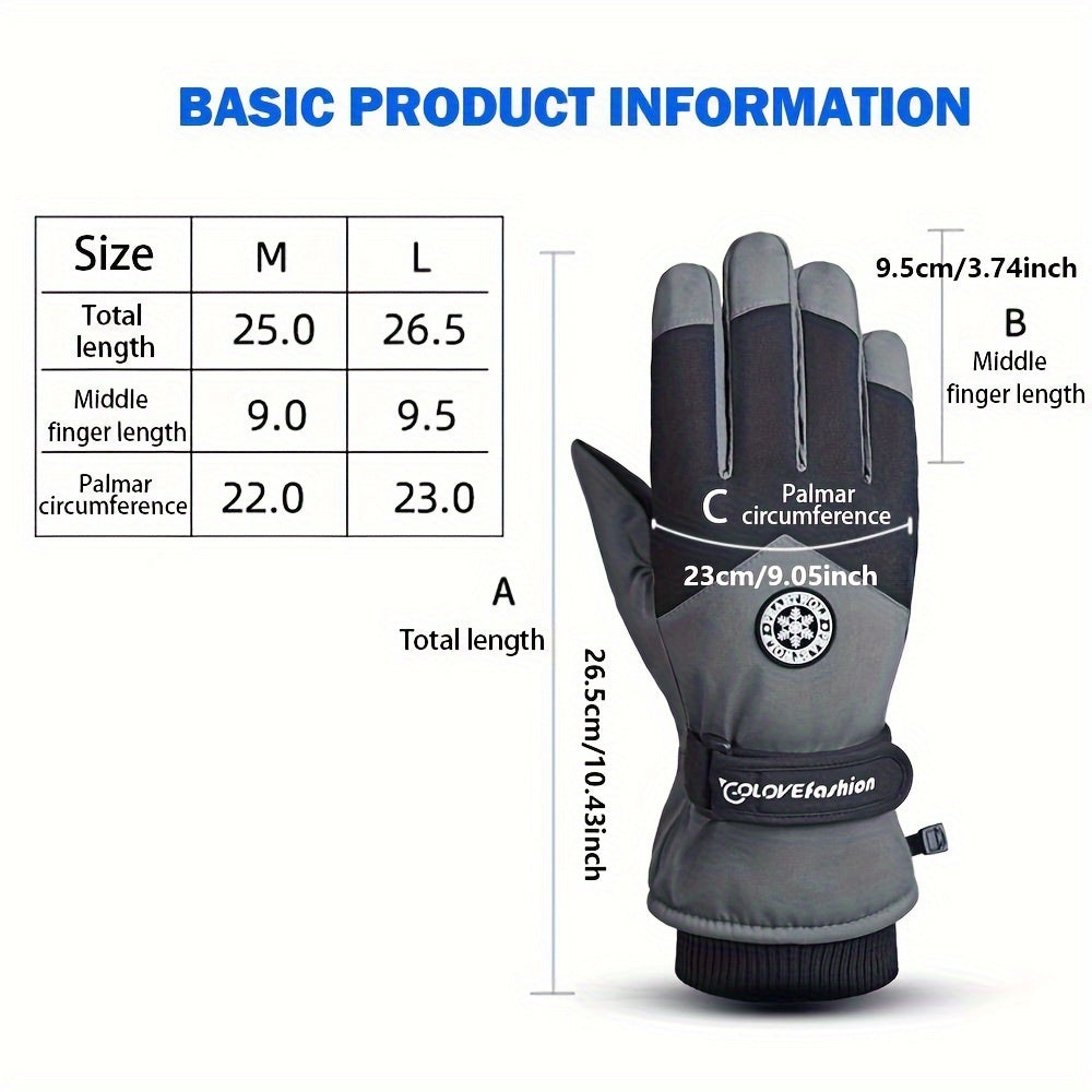 Winter Ski Cycling Gloves Men Women Warm Windproof Waterproof Touch Screen Glove