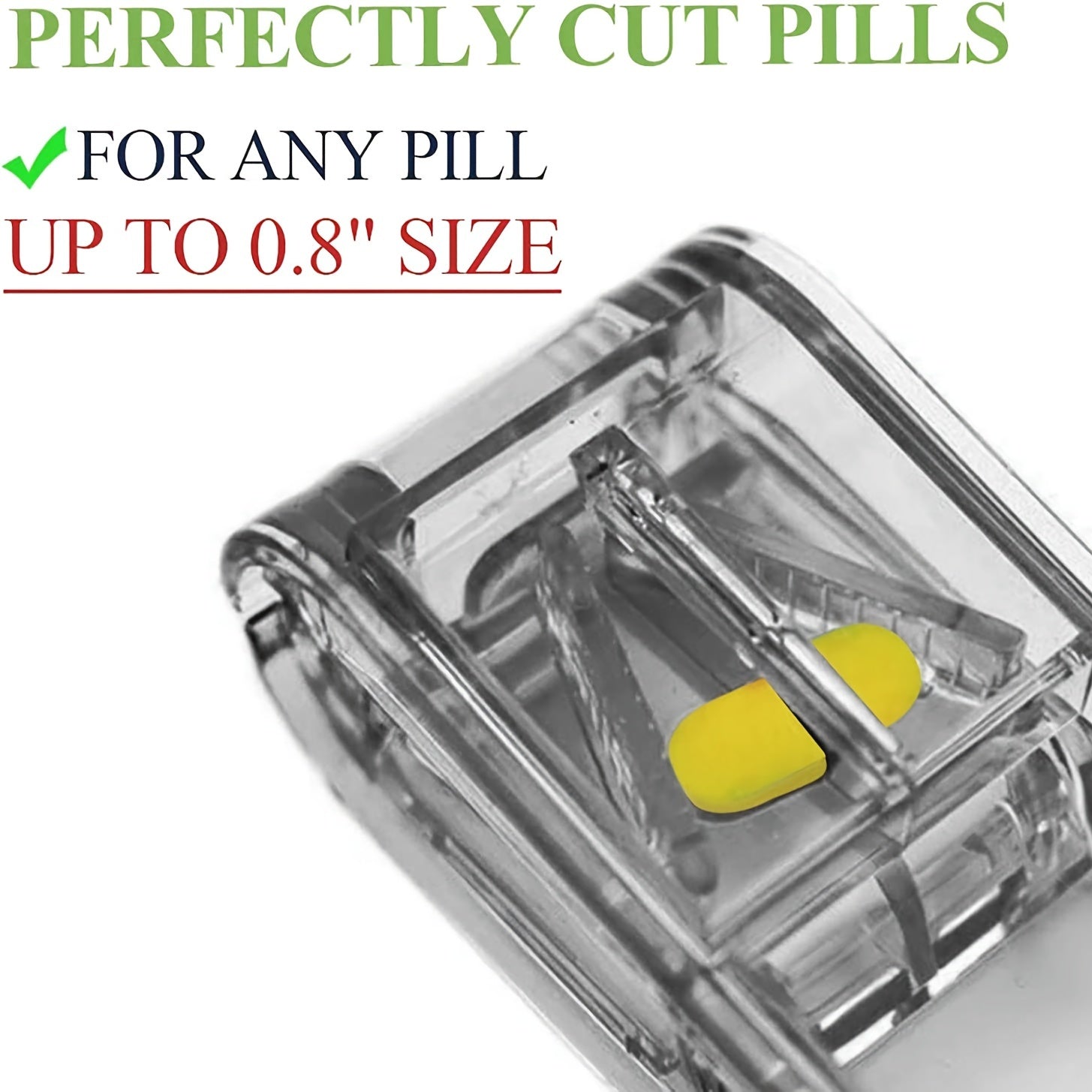 Transparent Pill Crusher & Cutter with Holder Case