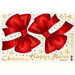 Double Sided Christmas Window Clings Decorative Bows Sticker
