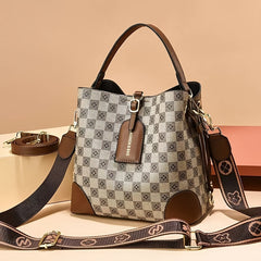 Checkered Pattern Shoulder Bag Vintage Style Crossbody Bag