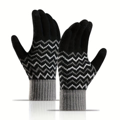 Winter Warm Knitted Gloves Thickened And Velvet Warm Gloves Touch Screen Gloves