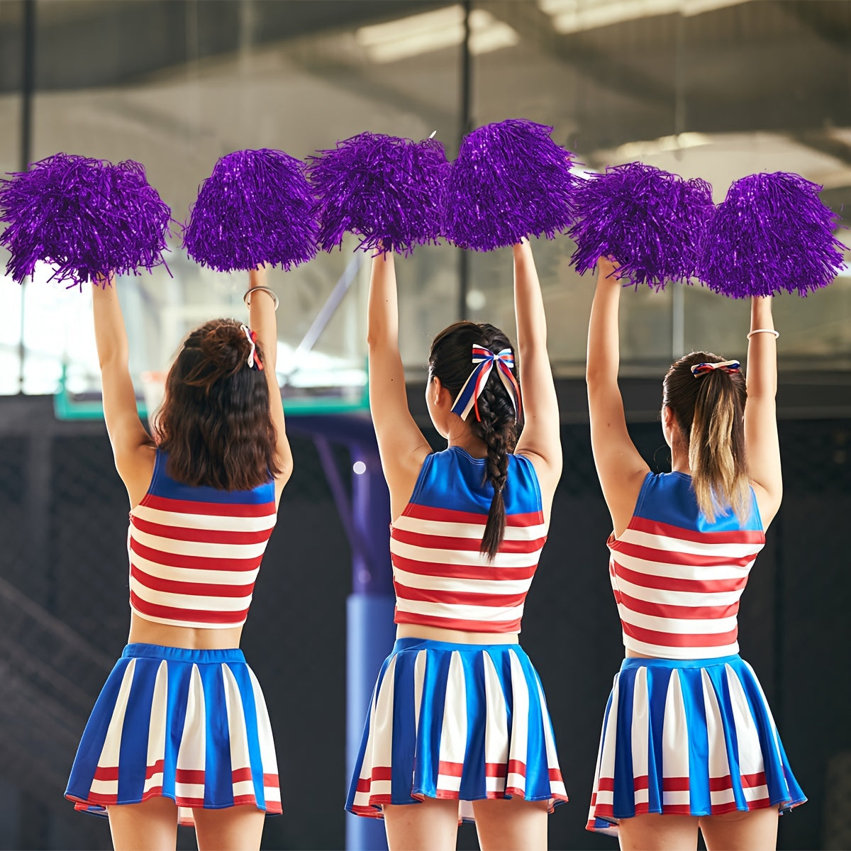 Cheerleading Pom Poms Sports Team Football Basketball 4pcs set