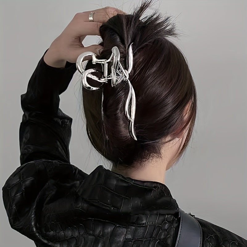 3pcs Metal Hair Claw Clip Non Slip Hair Grip Hollow Styling Accessory