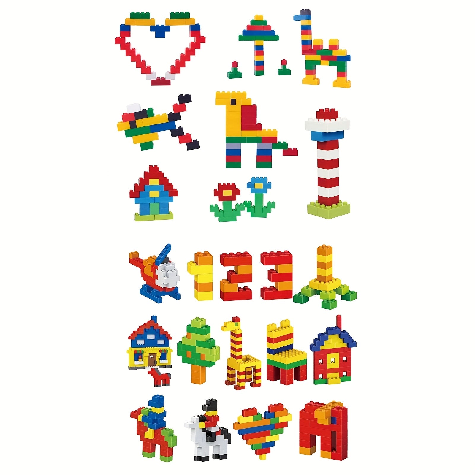 1000pc Building Block Set, Various Sizes & Colors, Educational Toy