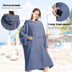 Mutao Surf Poncho Changing Robe Soft Unisex Hooded Bathrobe for Swimming