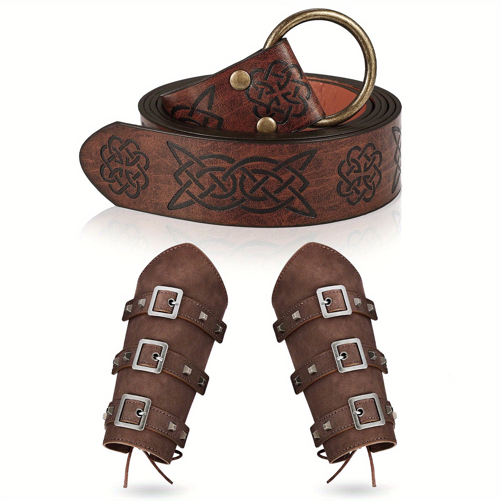 Leather Armguard Medieval Buckle Arm Protector Cosplay Props