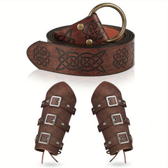 Leather Armguard Medieval Buckle Arm Protector Cosplay Props