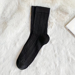 5 Pairs Twist Textured Socks for Women