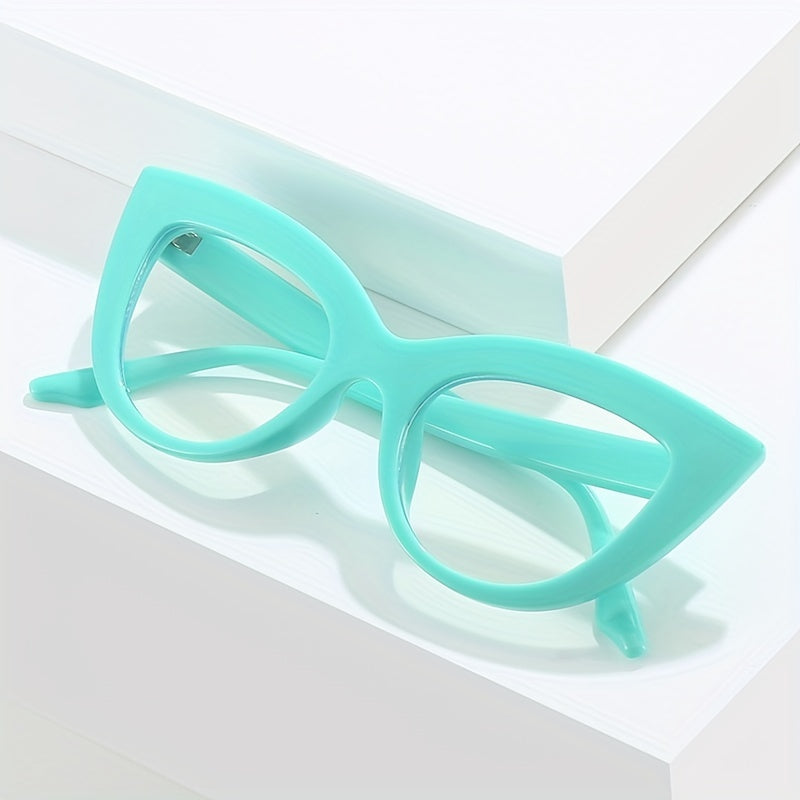 Cat Eye Clear Lens Glasses Women Men with Case