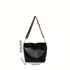 Women's Vintage Tote Shoulder Bag with Wide Strap Lightweight Hobo Bag