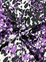 Plus Size Allover Print Criss Cross Long Sleeve V Neck Dress