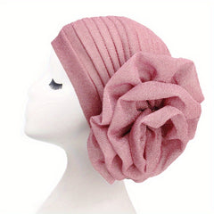 Glitter Turban Cap Head Wrap Solid Bandana Beanie Casual Hijab Head Scarves