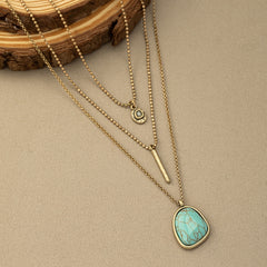 Vintage Boho Turquoise Multilayer Necklace For Women Girls Gift