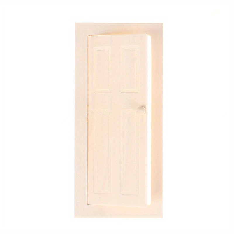Realistic Beige Dollhouse Door with Mechanism for Scene Building