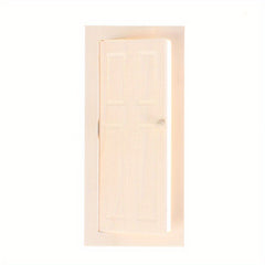 Realistic Beige Dollhouse Door with Mechanism for Scene Building