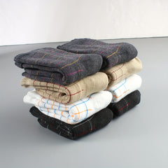 4 Pairs Plaid Crew Socks Soft Mid Tube Women's Stockings