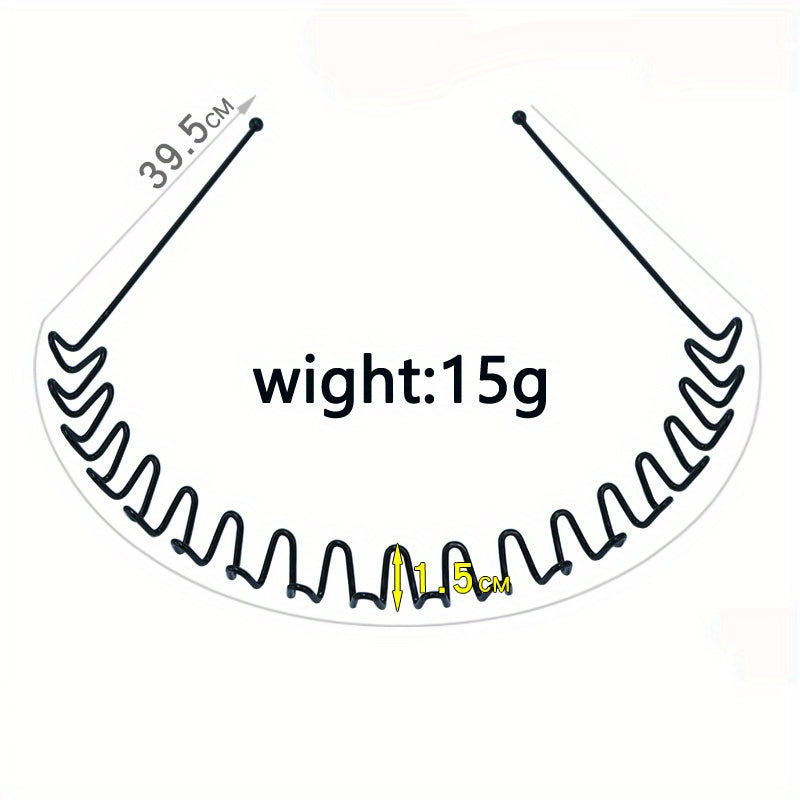 Metal Tooth Headband Wavy Headband Non Slip Headdress Sports Makeup