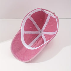 Pink Heart Printed Baseball Cap Casual Sunshade Dad Hat Adjustable Sun Hats