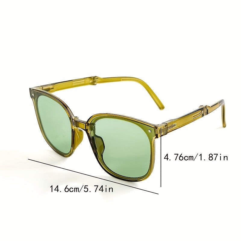 Foldable Rivet Jelly Frame Sunglasses UV400