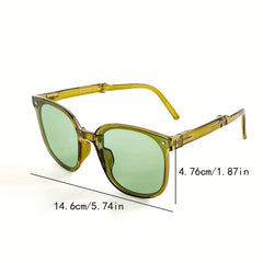 Foldable Rivet Jelly Frame Sunglasses UV400