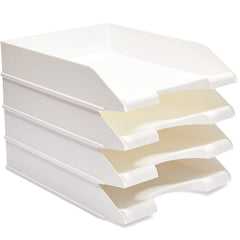 4 Pack Stackable Letter Size Paper Trays for Office Desk