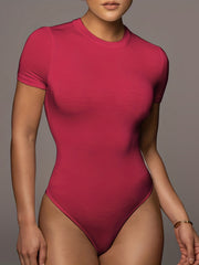 Sexy Crew Neck Short Sleeve Bodysuit Women's Clothing