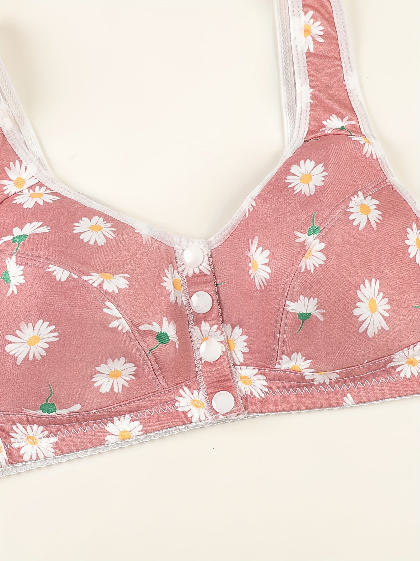 Floral Print Wireless Push Up Bra
