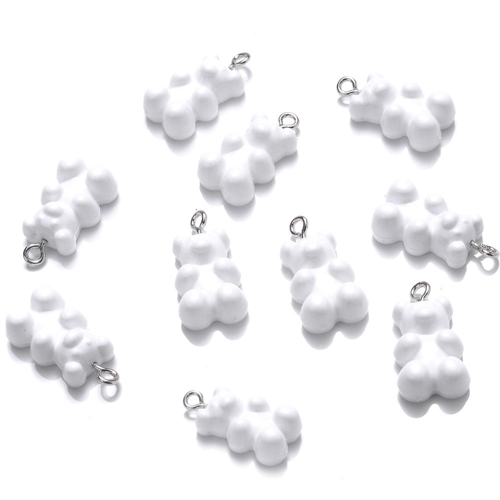 10pcs 10x20mm Bear Charms Acrylic Pendant Jewelry Making Supplies