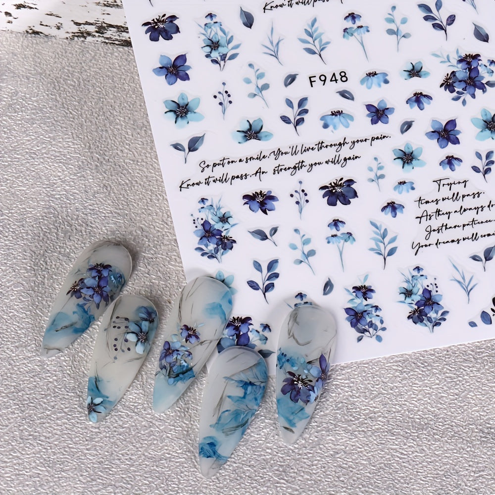 Flower Leaf Nail Art Stickers Self-adhesive Decorations