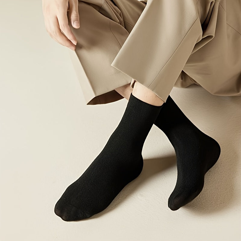 10 Pairs Solid Mid Tube Socks Women's Stockings