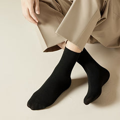 10 Pairs Solid Mid Tube Socks Women's Stockings