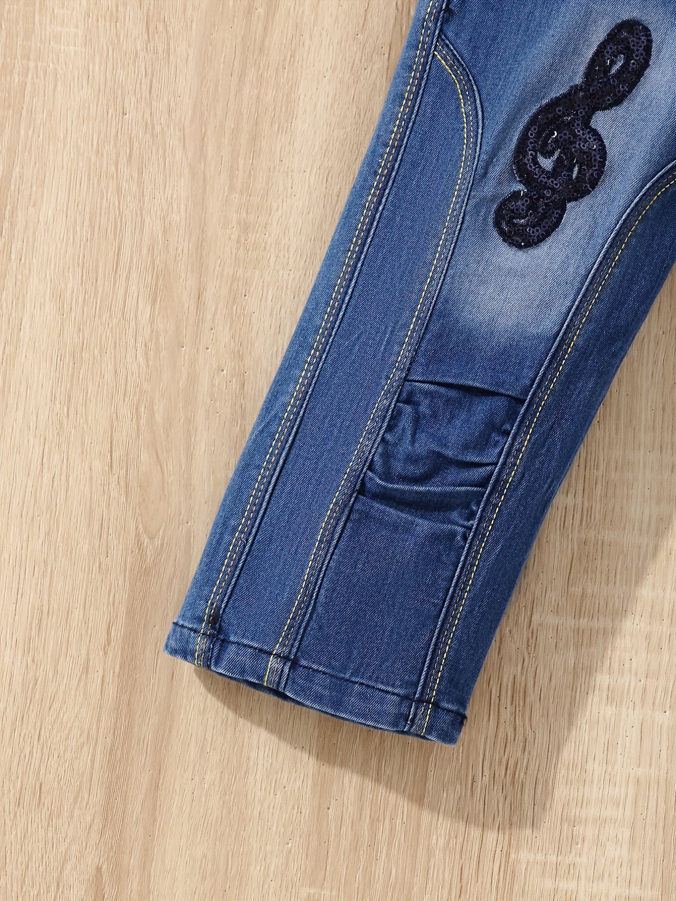 Girls' Embroidered Casual Jeans Denim Pants Street Outwear