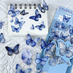 6 Sheets Floral Butterfly Stickers Self Adhesive Decals with Golden Accents