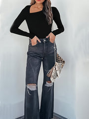 Slimming Bodysuit Asymmetrical Long Sleeve Shaper