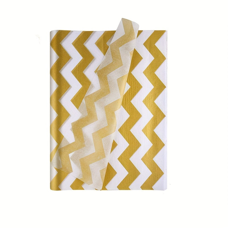 Metallic Golden Print Tissue Paper Bulk, 10 Sheets