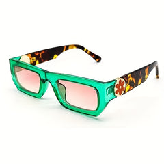Men's Square Mixed Sunglasses Stainless Steel Anti UV400 Vintage Eyewear