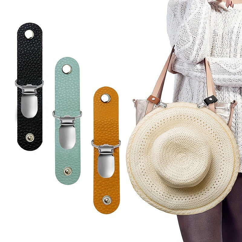 PU Leather Hat Clip Travel Hat Clips For Luggage