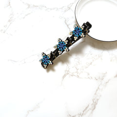 Crystal Stone Braided Hair Clips Double Bangs Hairpins