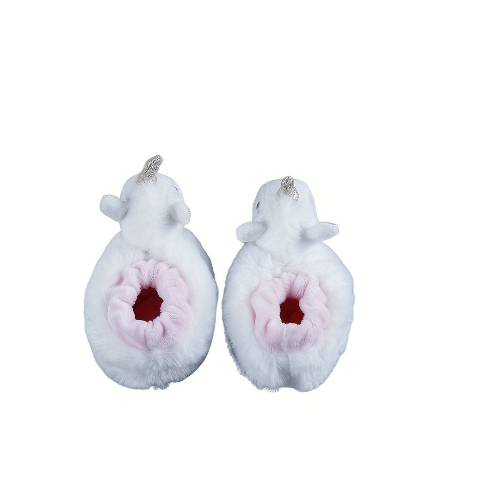 Unicorn Soft Plush Cozy House Slippers for Baby Girls