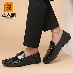 LAORENTOU Men's Leather Anti-skid Slip On Loafer Shoes