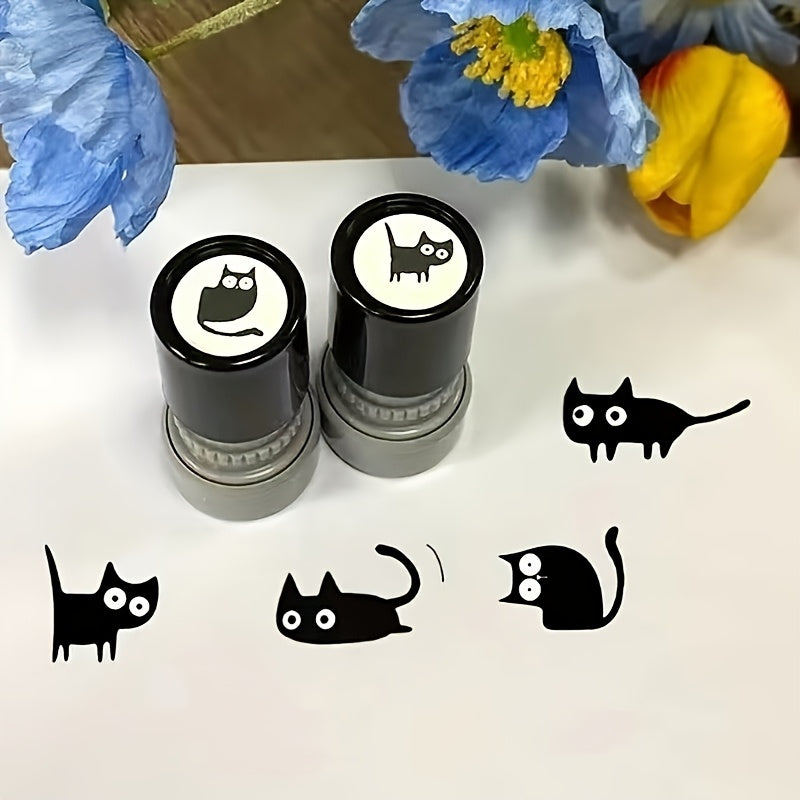 4pcs Cartoon Cat Pattern Stamps for Kids