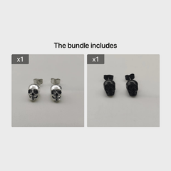 Explosive Gothic Skull Head Stud Earrings